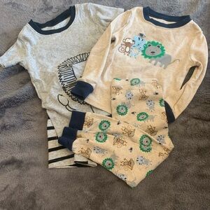 Carter's Gray and Cream Animal Pajama Set